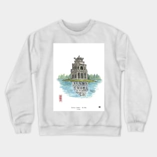 Turtle Tower Hanoi Vietnam (Hồ Hoàn Kiếm) Illustration Crewneck Sweatshirt